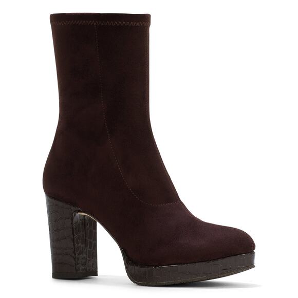 Donald Pliner Brown Zari Crepe Heeled Bootie Size 10M - Picture 1 of 8